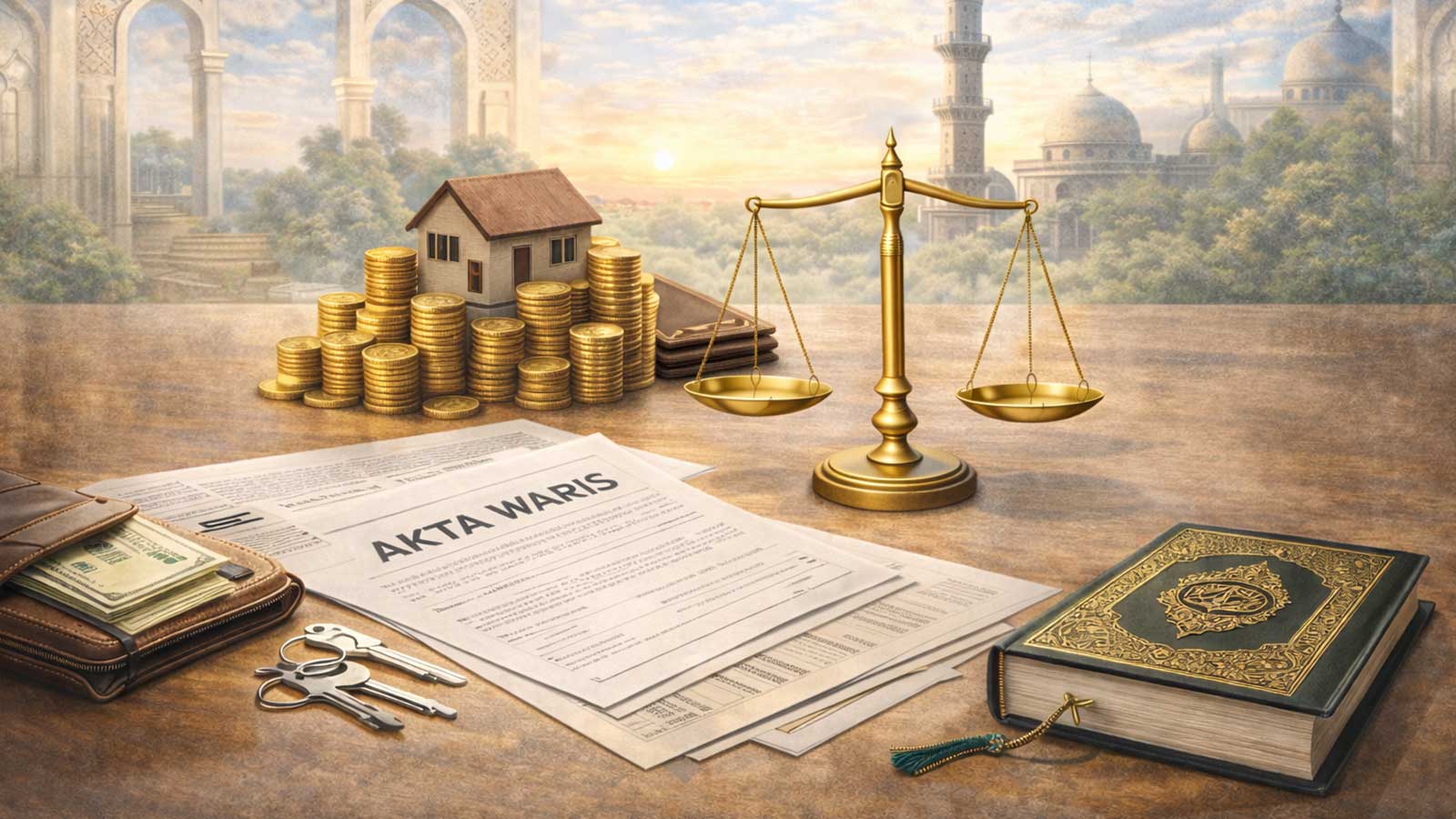 Ilustrasi pembahasan hukum waris Islam terkait akibat hukum penundaan pembagian harta warisan