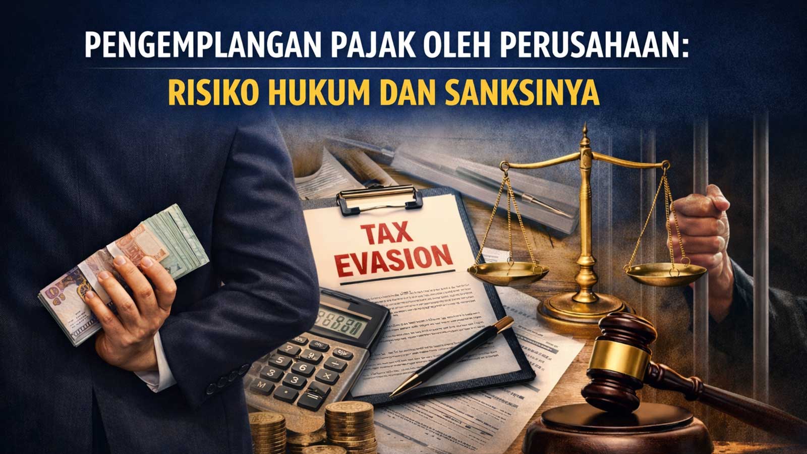 Ilustrasi risiko hukum dan sanksi pengemplangan pajak oleh perusahaan di Indonesia